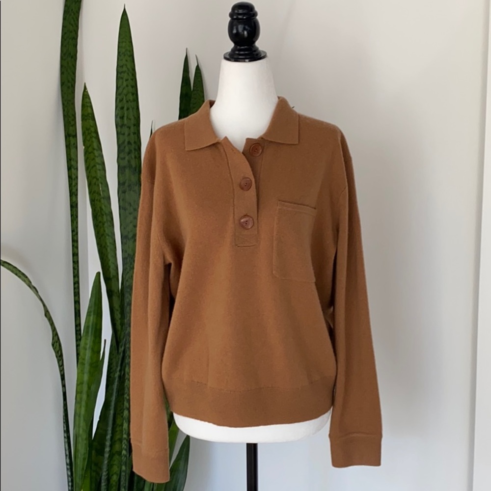 J. Crew 100% Cashmere Collared Sweater